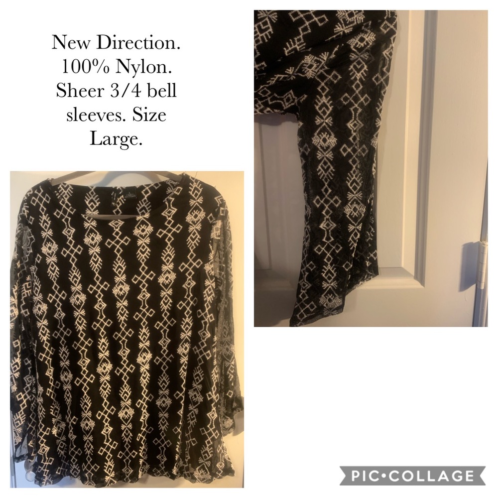 New Direction Floral Bell Sleeved Blouse
